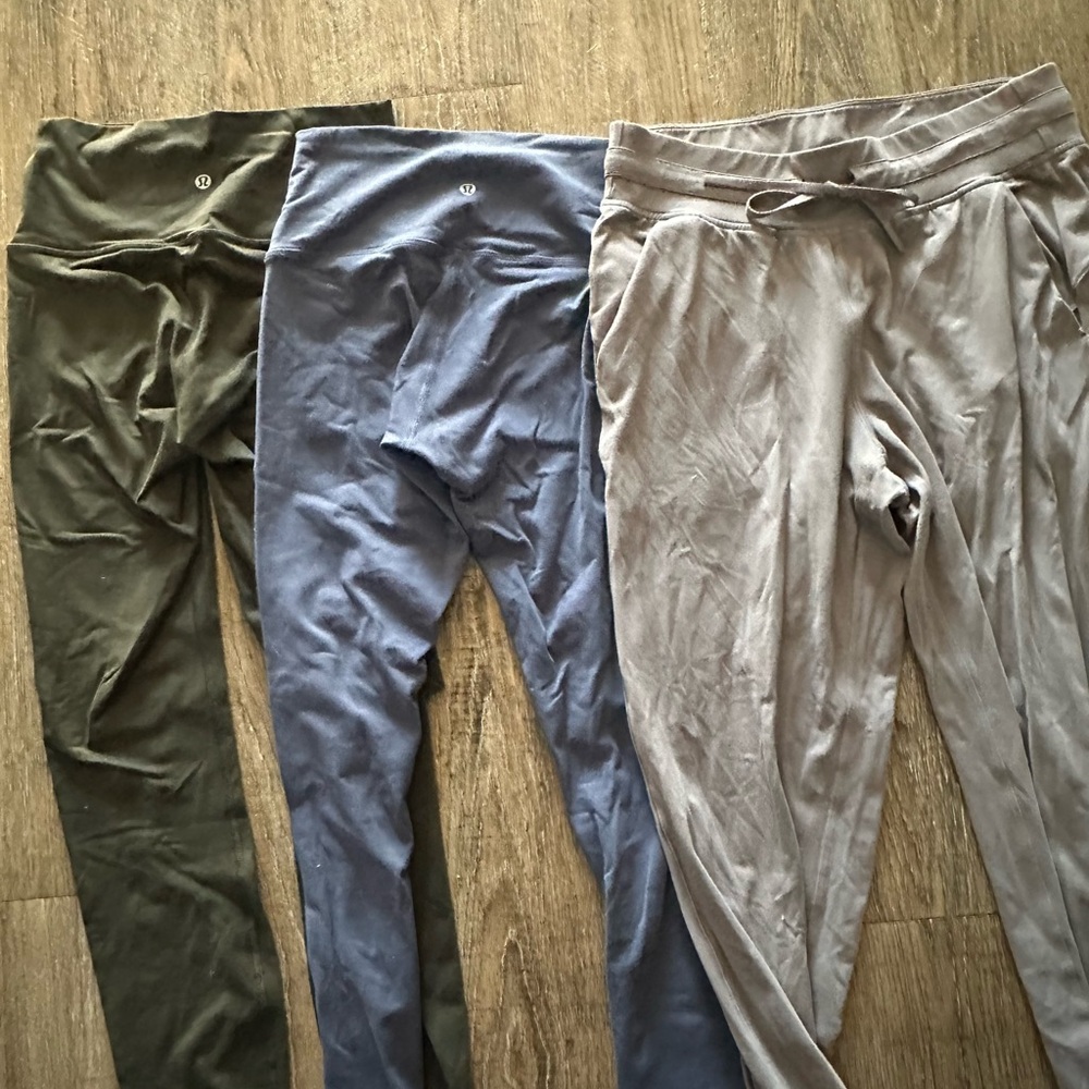 5 lululemon athletica Women's Leggings and pants - Olive, Blue, and Gray black